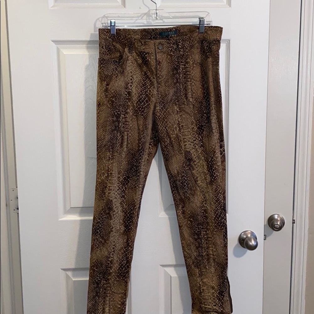 Snake Print Ankle Pants